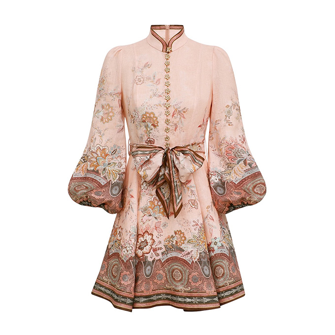 zimmermann alchemy paisley print linen mini dress